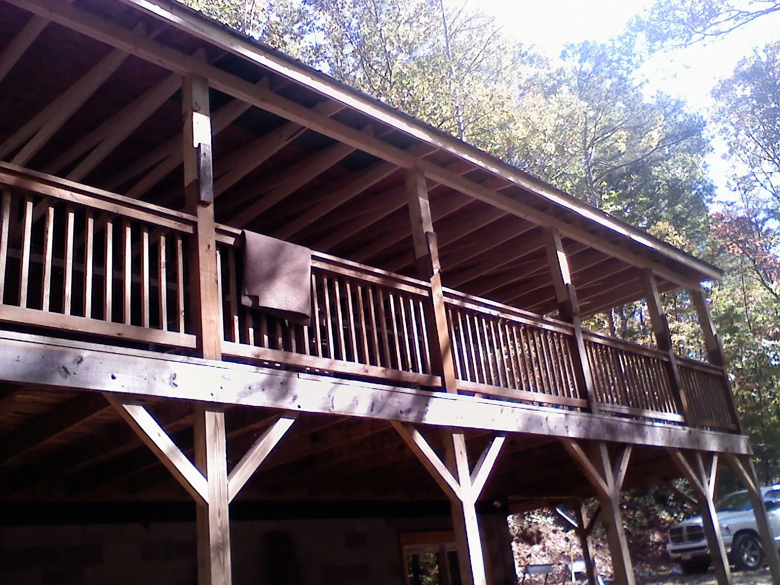 Timber framing under a new elevated porch and deck — Roof Leak Repair in Knoxville by Roofing Brothers